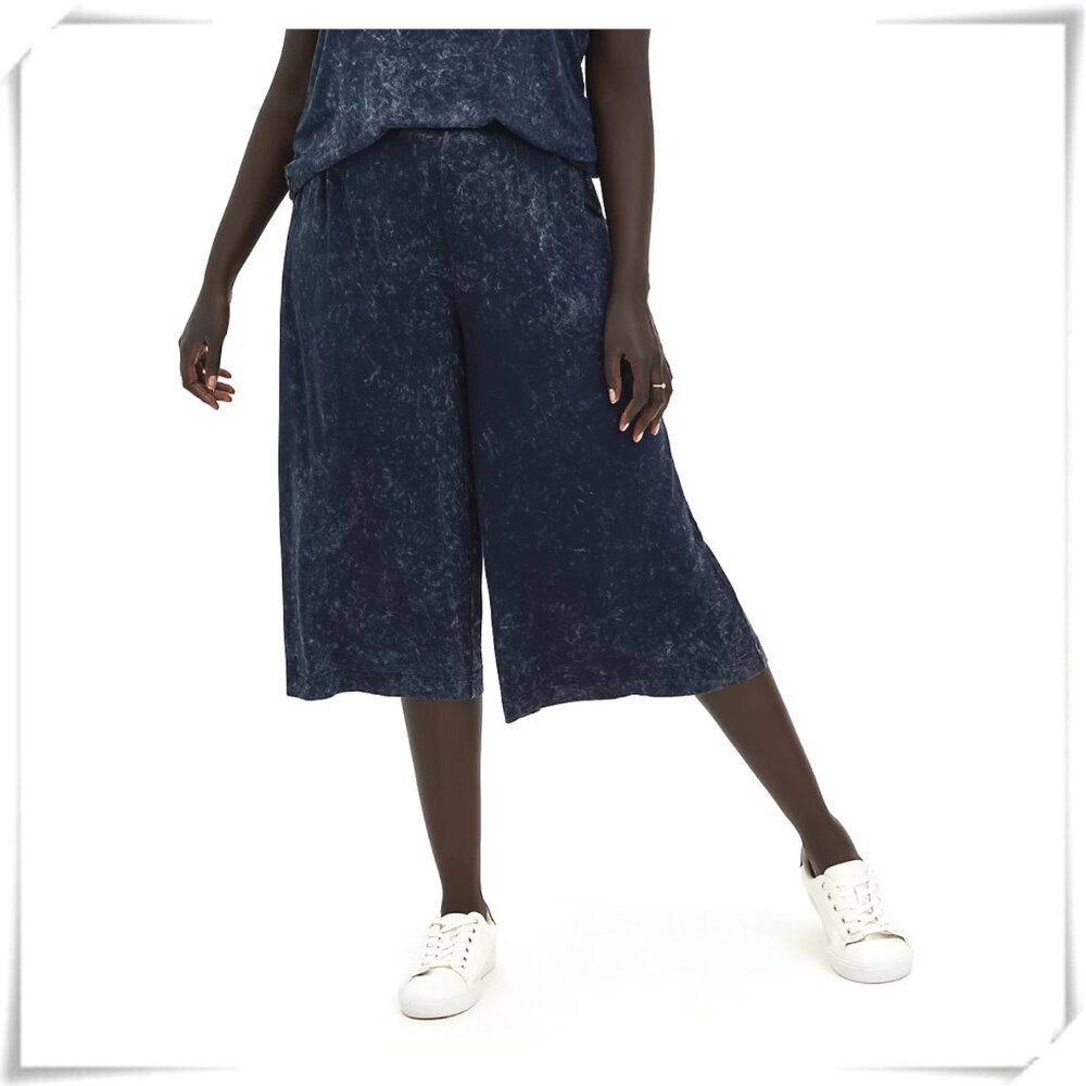 Torrid Crop Pull-On Wide Leg Super Soft High-Rise Stretchy Waist Culotte Pants